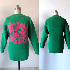 Nouveau <span class=keywords><strong>Pull</strong></span> Décontracté Streetwear Femme Printemps Automne Hiver, Tricoté avec Patchwork, Blocs de Couleur et Lettres – Pulls pour Femmes - Product Image 2