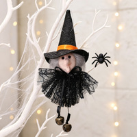 Décorations suspendues pour Halloween : poupées, sorcières, citrouilles, chats noirs, fantômes – idéales pour costumes de fête