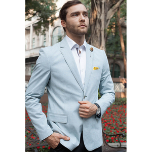 Wholesale light blue coat pant men suit 