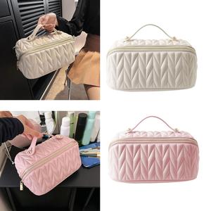 Borsa per il trucco pratico e conveniente per il trucco dell'organizzatore cosmetico di viaggio bianco per il viaggio di lavoro - Product Image 6