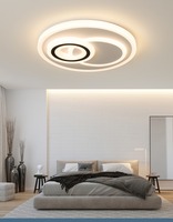 Plafonnier LED moderne de style européen en métal noir acrylique Zhongshan Club IP44 pour hall d'hôtel et salon