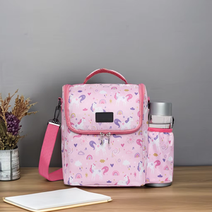 Waterproof Cute Cooler <b>Bags</b> Insulated Thermal Cooler <b>Lunch</b> & Bottle <b>Bag</b> with Printed Design for School Students & Adults Picnics - Product Image 1