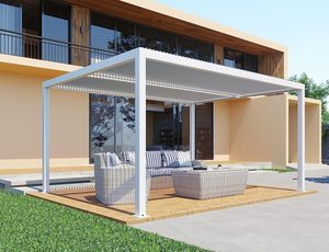 Pérgola de Aluminio con Techo de Láminas Motorizado Impermeable para Exteriores, Personalizada OEM - Product Image 2