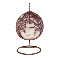 Fauteuil suspendu moderne en rotin pour intérieur/extérieur, avec coussin plus épais, chaise longue à bascule pour patio, salon, chambre