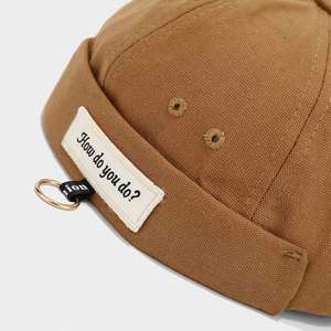 Literary Retro Brimless Sports Caps Women Korean Version Iron Ring Letter Label Fashion Hip Hop Docker <b>Hat</b> <b>for</b> Men Women - Product Image 4