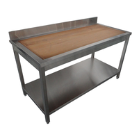 Chine Usine En Gros 304/201 Table De Travail Commerciale En Acier Inoxydable 2 Couches Table De Travail De Laboratoire Avec En Bois