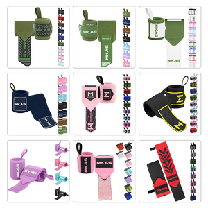 LADYGLOW Nuevo Diseño, Muñequeras Deportivas con Logotipo Personalizado <span class=keywords><strong>para</strong></span> Levantamiento de Pesas, Entrenamiento de Fuerza, Gimnasio - Product Image 5