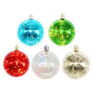 2022 Plastic Christmas led Ball Light Up Ornament For Christmas Tree Decoration Supplier
