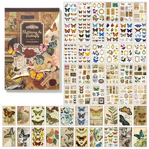 50 pegatinas por pieza Dream Collection Free <span class=keywords><strong>Series</strong></span> Retro troquelado mariposa tema hecho a mano Material 2 estilos - Product Image 6