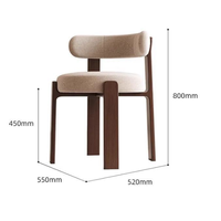 Chaise de salle à manger en bois massif de style nordique moderne, couleur noyer, chaise de loisirs pour hôtel, chaise de salle à manger en bois de luxe avec design ergonomique