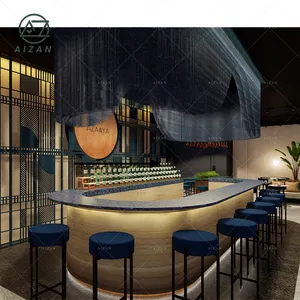 Пользовательская барная мебель дизайн интерьера Ресторан ночной клуб бар счетчик в овальной форме дизайн