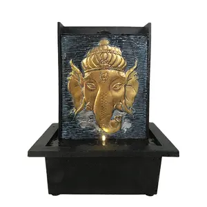 Bán buôn nhựa thủ công mỹ nghệ Ấn Độ Ganesha trong nhà bàn trang trí nội thất vườn Hindu thần đài phun nước