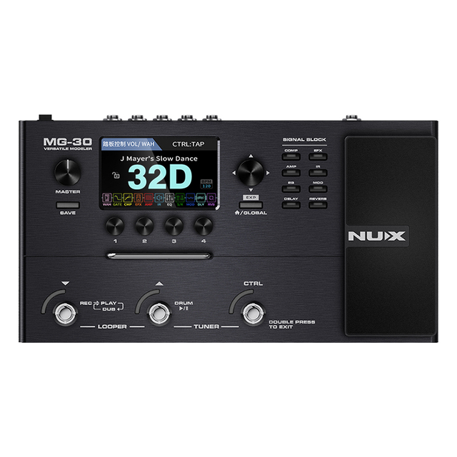 NUX MG-30 Electric Guitar Effects Pedals-Plastic Built-In Rechargeable Battery & Recording Support
