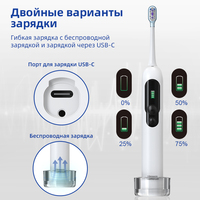 Rusia personalizado Vibrosonic pantalla LCD cepillo de dientes sónico adulto automático inteligente cepillo de dientes eléctrico recargable