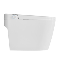 WC intelligent monobloc certifié CE avec bidet électrique allongé, siège chauffant, télécommande et siphon en S, à poser au sol