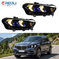 Phares LED DRL bicolores jaune et blanc CREULI pour BMW X5 G05 2023-2026 avec lentille de projecteur, signalisation Plug & Play, Vente Flash
