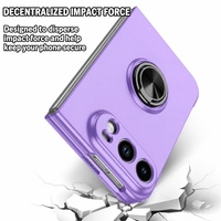 Coque de téléphone magnétique C0365 avec béquille pliable et support anneau anti-rayures pour iPhone Duo