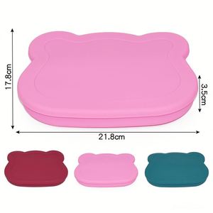 Assiette bébé en silicone sans BPA avec couvercle, compatible lave-vaisselle, qualité alimentaire, vaisselle pour tout-petits et enfants - Product Image 2