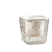 Pot de fleurs carré transparent auto-arrosant en plastique avec trou de drainage, texture pierre givrée, 12 pouces, grand diamètre supérieur de 10 cm