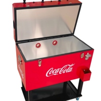 Nouvelles idées de produits : Chariot isotherme roulant pour le football, glacière métallique 49L/65L, boîte de refroidissement avec roues pour la promotion