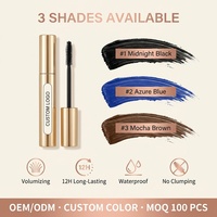 Mascara de luxe en tube doré à fibres de soie 3D, imperméable, anti-bavures, recourbant, vente en gros, marque privée, végétalien, sans cruauté animale