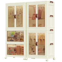 Armoire de rangement moderne et écologique en plastique PP à 1 couche, armoire pliable à 3 niveaux, organisateur de vêtements pliable