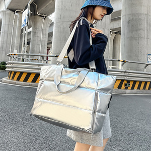 Mode personnalisée, <span class=keywords><strong>grand</strong></span> <span class=keywords><strong>sac</strong></span> à main <span class=keywords><strong>matelassé</strong></span> et bouffant pour femmes, rembourrage souple en duvet pour l'hiver, sacoche en treillis, <span class=keywords><strong>sac</strong></span> fourre-tout pour femmes - Product Image 1