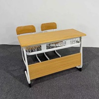 Fabricant de mobilier scolaire, ensemble de bancs doubles en bois robustes pour salle de classe, salle à manger et bureau, avec 2 tiroirs pour les élèves