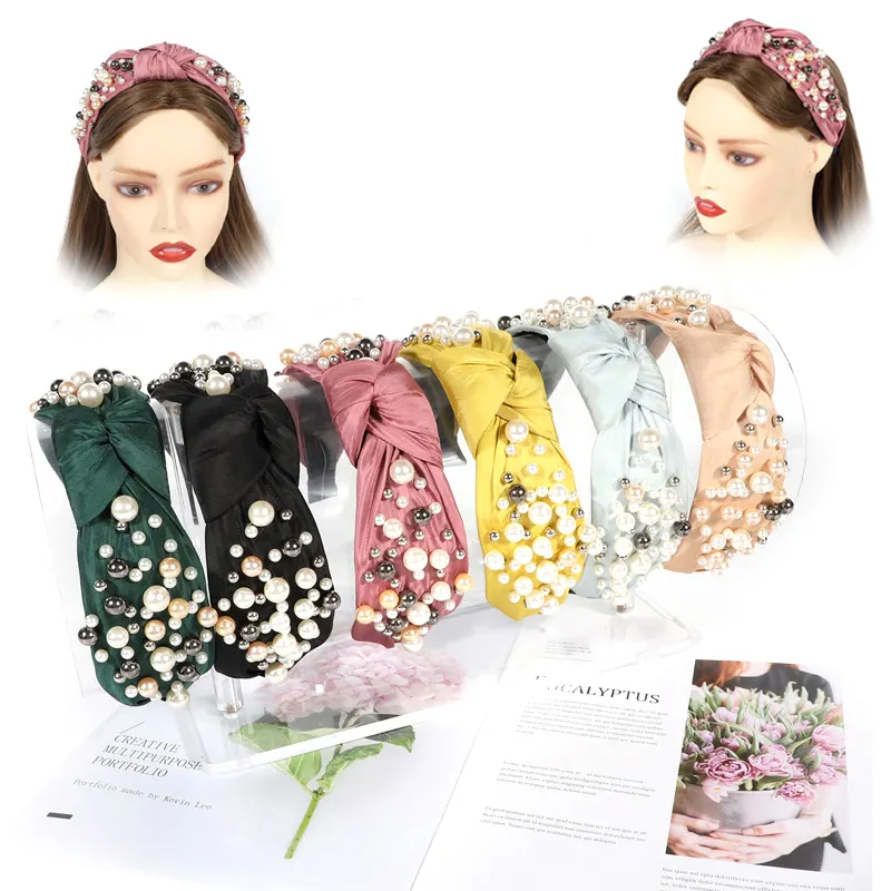 Promotion High Quality Pearl Headband Knot Headband Hair Accessories Hair Band for Woman Girls