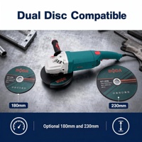 Meuleuse d'angle électrique 8200 tr/min 2300W, outil de découpe robuste pour travaux métalliques, disques 180mm et 230mm