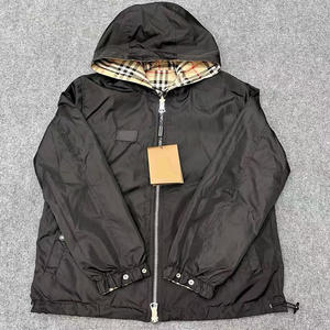 2025 yeni varış kahverengi Gird kapşonlu ceket yüksek kalite 1:1 bahar ve sonbahar erkekler için klasik bez Hoodie moda Bur Berry - Product Image 3