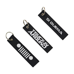 Thêu Keychain bán buôn Chất lượng cao tùy chỉnh tên logo máy bay phản lực tag Keychain Key ringpull để đẩy thêu Keychain - Product Image 5