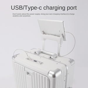 New Laptop Compartment Luggage 20 Inch Front Opening Portable Suitcase Telescopic Handle Carry on Multi-Function <strong>Trolley</strong> - Product Image 3