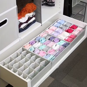 Organizador de Calcetines Plegable de Tela, Bambú y Plástico, Rectangular, de Tela No Tejida, Moderno, con Inserto para Armario, Divisor de Cajones de 24 Compartimentos - Product Image 4