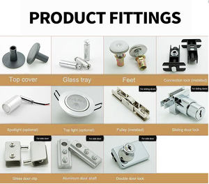 Vitrine en verre et aluminium à vision complète pour l'affichage, comptoir en verre avec éclairage LED, porte coulissante, <span class=keywords><strong>boutique</strong></span>, vin rouge, vitrine à bijoux - Product Image 6