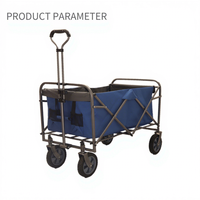 Chariot de courses pliable léger en acier inoxydable, chariot à main industriel, chariot de transport portable pour extérieur, OEM