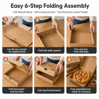 Boîtes à pizza en carton ondulé de qualité alimentaire personnalisées, logo en couleur, gaufrage, pour la livraison de traiteur, faible MOQ pour les petites commandes