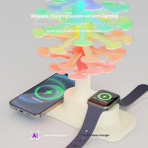 โคมไฟตั้งโต๊ะ LED ไร้สาย รูปทรง<span class=keywords><strong>ต้นไม้</strong></span>แบบเกลียว CJH ของตกแต่งบ้านสุดสร้างสรรค์ ใช้ชาร์จโทรศัพท์มือถือ นาฬิกา โคมไฟข้างเตียง ของขวัญวันเกิด - Product Image 2