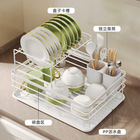 Égouttoir à vaisselle simple couche pour assiettes et bols, avec égouttoir intégré, support de rangement, prix usine