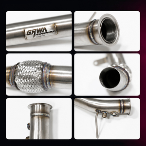 GRWA Downpipe personnalisé N47 pour BMW Série 1 <span class=keywords><strong>116d</strong></span> 118d 120d 123d E81 E82 <span class=keywords><strong>E87</strong></span> E88 2,5 pouces en acier inoxydable 304 avec catalyseur - Product Image 6