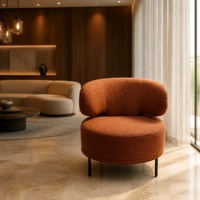 Fauteuil d'appoint capitonné à dossier ailé, structure métallique moderne et luxueuse, le plus vendu, avec garantie de 2 ans, pour salon, maison, hôtel, salle de séjour