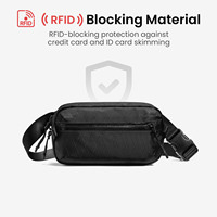 Sac bandoulière antivol RFID en nylon pour cartes d'identité et passeports, portefeuille de voyage léger 90g avec design portable inférieur à 2 pouces