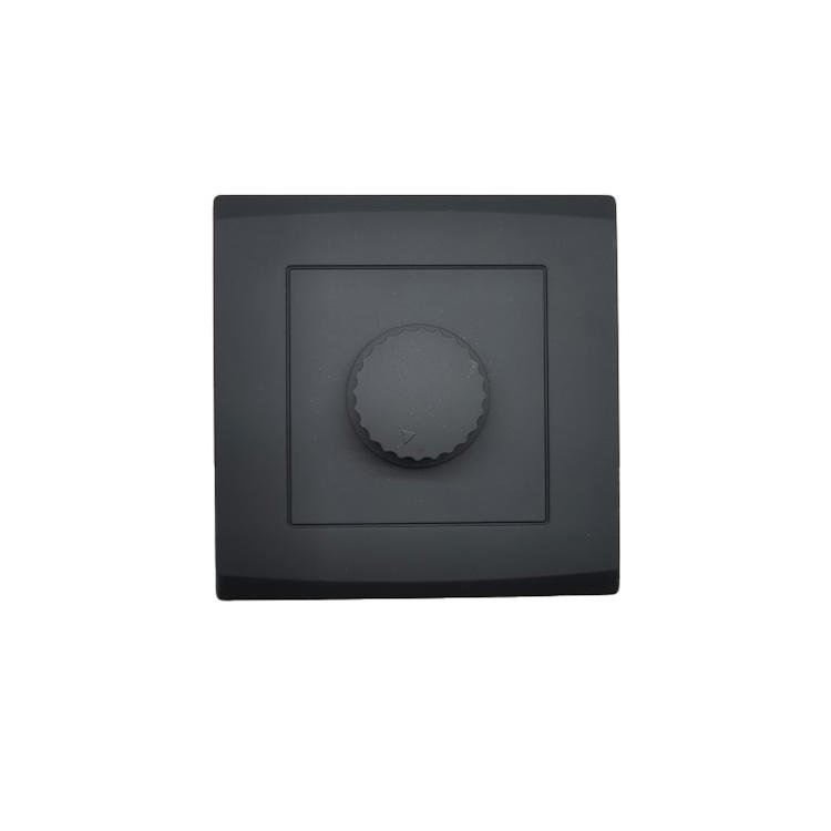 Universal Best Seller Light Dimmer Electrical Switch Black Color 10A Wall Mounted Rotary Switches and Socket for Home