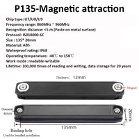 Étiquette RFID UHF longue portée anti-métal, résistante aux hautes températures, étanche IP68, 860-960 MHz, ISO18000 6C, autocollant RFID sur circuit imprimé