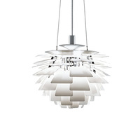 Lustre LED en aluminium de style nordique moderne, design original en forme de cône de pin, blanc, idéal pour les salles à manger et les salons