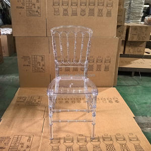 Vente en gros bon marché de chaise Napoléon en résine de cristal de glace durable pour mariage, événement, location de raboteuse - Product Image 1