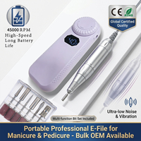 Nouveau Kit Portable Professionnel de Manucure 6-en-1 avec Moteur Brossé 45000 tr/min en ABS, Ergonomique et à Faible Vibration pour Techniciennes Ongulaires - Édition 2026