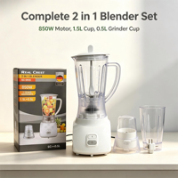 2-in-1 Blender Grinder Machine Multifunctionele Elektrische Sapcentrifuge Mixer 1.5L Blender 0.5L Maalbeker Fruit Groente Kruiden Noten