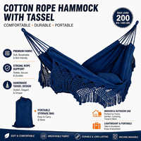 Hamac en coton bohème avec pompons, lit suspendu double, chaise balançoire de jardin extérieur avec sac de transport