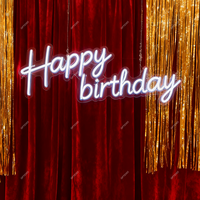 Pas de quantité minimale de commande joyeux anniversaire LED acrylique enseigne au néon suspendu LED publicité fête décoration de la maison personnalisé néon lumière